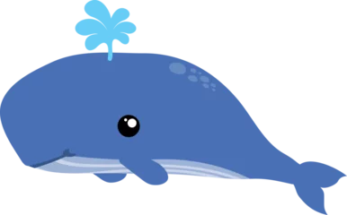 Schilderijen op glas cute whale cartoon. sea animal © titima157