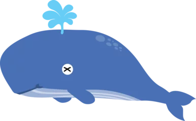 Fototapete Wal cute whale cartoon. sea animal