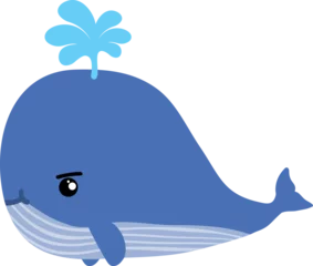 Foto auf Alu-Dibond cute whale cartoon. sea animal © titima157