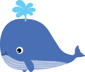 Deurstickers cute whale cartoon. sea animal © titima157