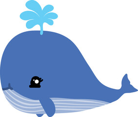 cute whale cartoon. sea animal