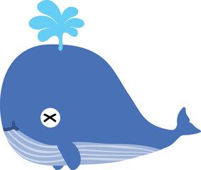 cute whale cartoon. sea animal