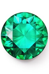 Emerald round circle isolated on white background 