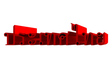 Thailand Thai red font isolated on white background