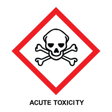 GHS hazard pictogram - ACUTE TOXICITY , hazard warning sign acute toxicity , isolated vector illustration