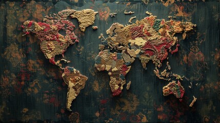 World map. All continents of the colorful world - obrazy, fototapety, plakaty