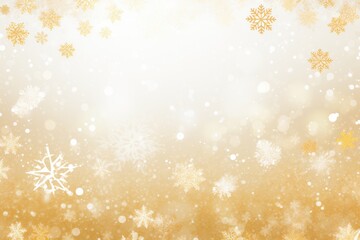 Gold christmas card with white snowflakes vector