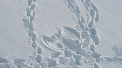 drone flight over the snow-capped mountains of Revard in Aix-Les-Bains in Savoie