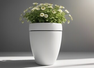 Flowerpot on light background.