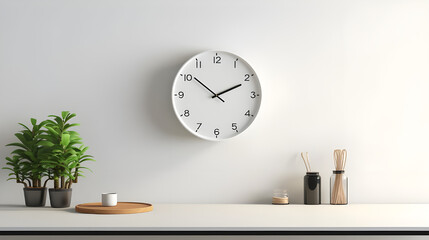 beautiful white clock on the wall