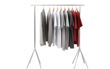 Steel Rack for Hanging Wet Laundry Isolated on a Transparent Background PNG.