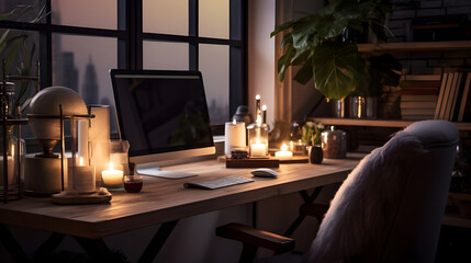 Fototapeta premium study room in the luxury house