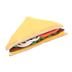 Fresh sandwich on a plain background