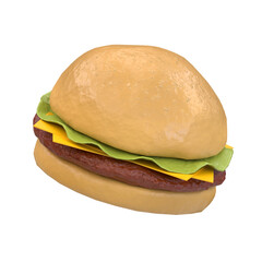 Burger on a plain background