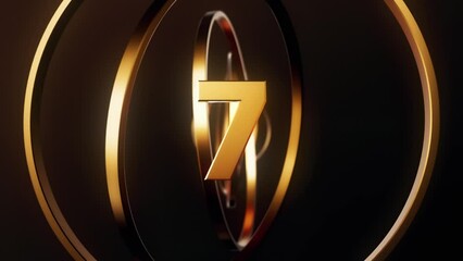 Modern Luxury Gold 10 Seconds Countdown 4K Timer Clock Rings Circle Elegant Clean Minimalistic Glossy Beautiful Elegant Shining Reflection Bokeh 3D Awards Animation Background