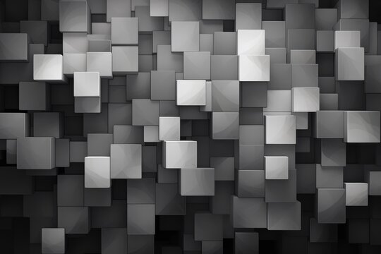 Low Poly Art: Abstract Grey Square Background Picture