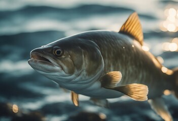 Atlantic cod fresh Gadus morhua fish of Greenland - obrazy, fototapety, plakaty