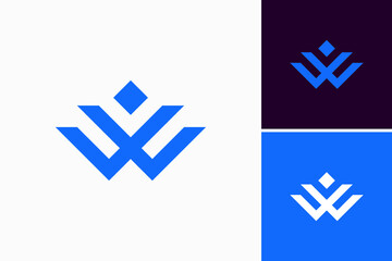 geometric letter W logo vector premium sign template