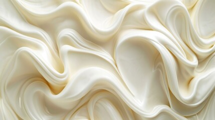 Creamy waves of milk curl and intertwine, forming mesmerizing shapes