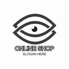 Obraz premium Online shop logo design simple concept Premium Vector