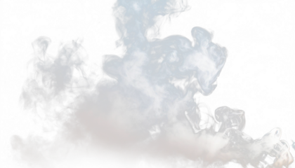 white smoke isolated on transparent background