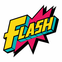 The word FLASH in street art graffiti lettering vector image style on a white background.