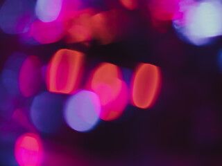 Blurred lights, dark night for mysterious abstract background.