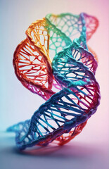 gradient color hologrom plexus DNA with clean pure light background