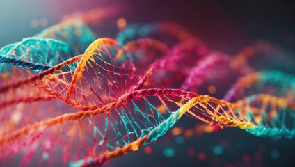 gradient color hologrom plexus DNA with clean pure light background - obrazy, fototapety, plakaty