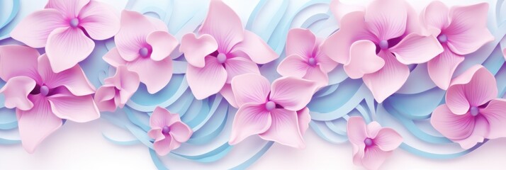 orchid gradient soft pastel silk wavy elegant luxury flat lay pattern vector illustration