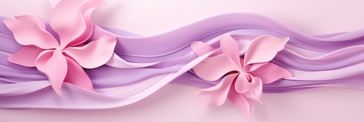 orchid gradient soft pastel silk wavy elegant luxury flat lay pattern vector illustration