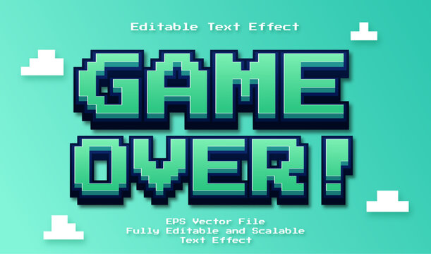 3d game over editable text effect