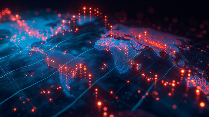 Fototapeta premium abstract background, Global business growth analysis and asset investment chart business and finance up arrow holographic economic chart, Ai generated