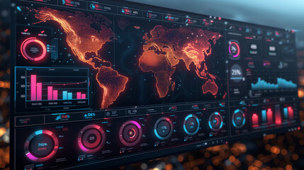 Dj at the party, Informative and simple dashboard. Colorful infographics template for business and other projects background, Ai generated image