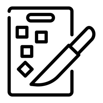 knife on cutting board outline clip art preview