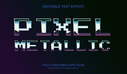 3d pixel metallic editable text effect