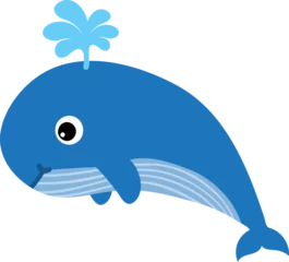 Fotobehang cute whale cartoon. sea animal  © titima157