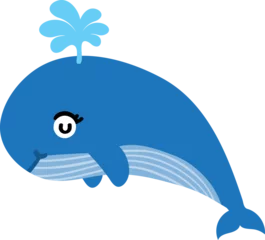 Kussenhoes cute whale cartoon. sea animal  © titima157