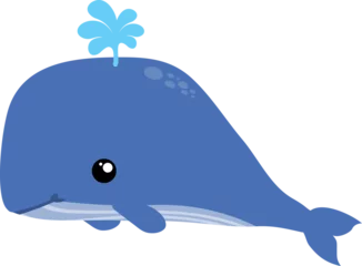 Foto op Plexiglas cute whale cartoon © titima157
