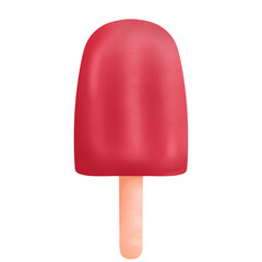 Ice cream on stick. Illustration in cartoon outline style , Happy summer