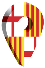  Barcelona flag pin map 3d render geotag	

