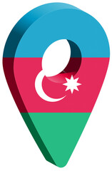  Azerbaijan flag pin map 3d render geotag	
