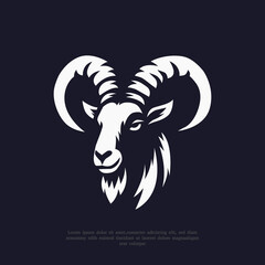Fototapeta premium vector silhouette goat head logo design illustration