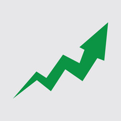 Growing business 3d green arrow with bar chart, Profit arow Vector illustration.Business concept, growing chart. Concept of sales symbol icon with arrow moving up. Economic Arrow With Growing Trend.