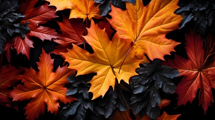 Naklejka na ściany i meble Background autumn colorful leaves,, Colorful Leaves Background 