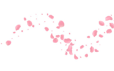 Valentine's day Vector red symbols of love border for romantic banner or Red rose petals will fall on abstract floral background with gorgeous rose greeting card design. on transparent background