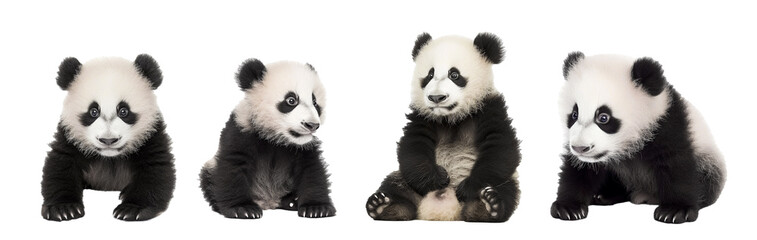Baby pandaisolated on white, National panda day