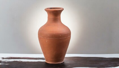 jug on a wooden background, container, traditional, amphora, culture, terracotta, vintage, isolated