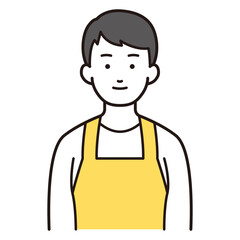 エプロン男性のイラスト