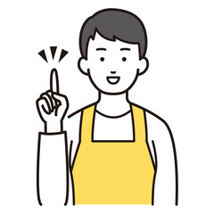 エプロン男性のイラスト